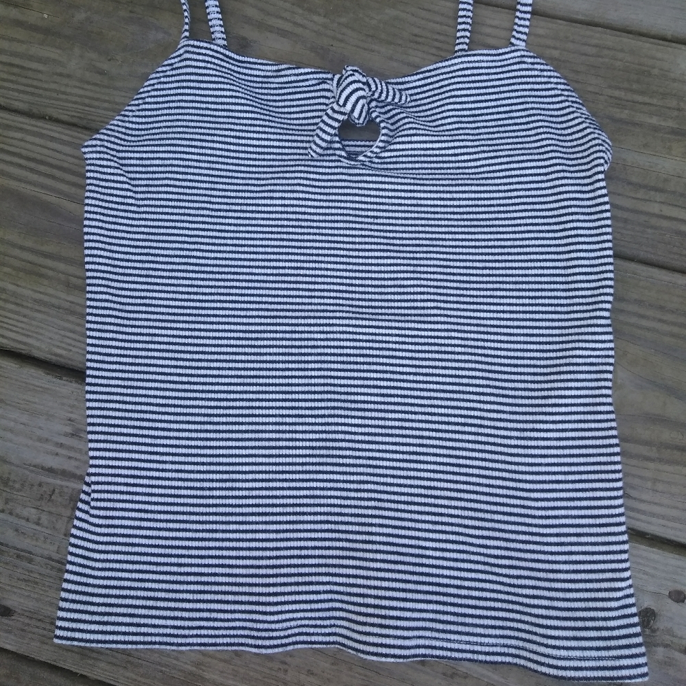 2/$16 Hollister black/white striped tank. Size S